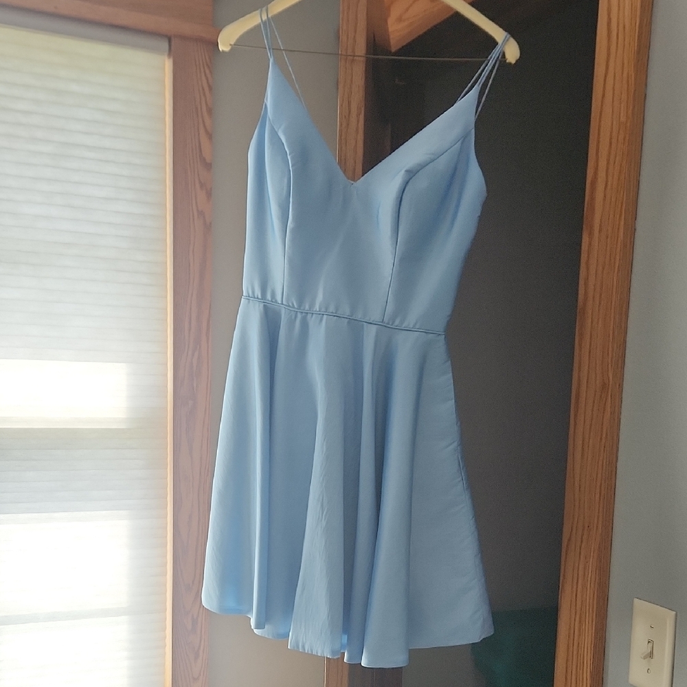 Sherri Hill Sky Blue Homecoming Dress